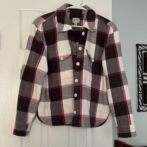 J. Crew Brown and White Plaid Shacket